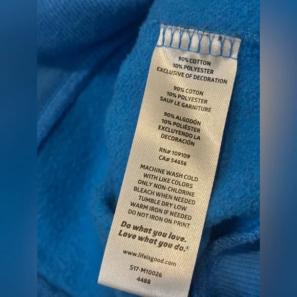 Life Is Good Blue Full Zip Hooded Sweatshirt - Picture 4 of 4